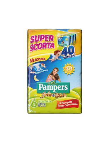 Pampers sole & luna - pannolini taglia 6 - 40 pezzi