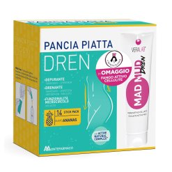 Lactoflorene Pancia Piatta Dren Ananas - Integratore Depurativo 14 Bustine + Fango Anti-Cellulite 100 ml 