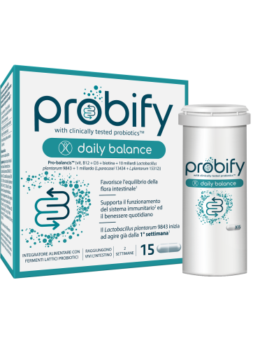 Probify daily balance - integratore di fermenti lattivi probiotici - 15 capsule