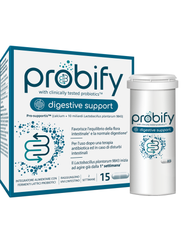 Probify digestive support - integratore di fermenti lattici probiotici - 15 capsule