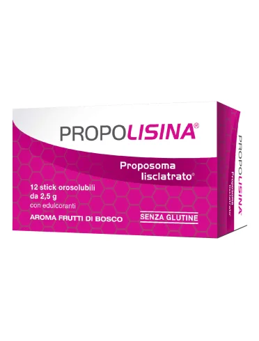Propolisina - integratore per il mal di gola gusto frutti di bosco - 12 stick Propolisina - integratore per il mal di gola gusto frutti di bosco - 12 stick
