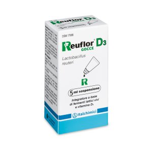 Reuflor D3 Gocce - Integratore di Fermenti Lattici e Vitamina D3 - 5 ml