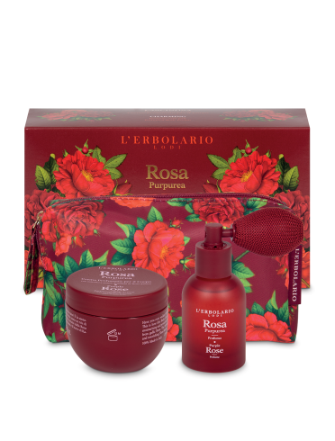 Rosa purpurea beauty pochette fascinosa profumo 30 ml + crema profumata corpo 75 ml edizione limitata 2 pezzi