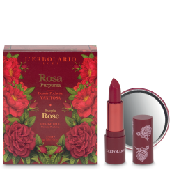 L'Erbolario Rosa Purpurea Beauty-Pochette Vanitosa - Rossetto Effetto Seta + Specchietto