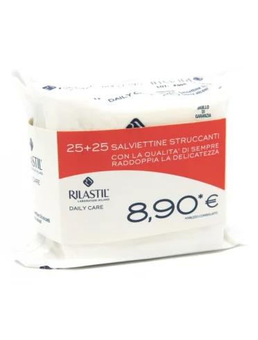 Rilastil salviette struccanti e detergenti - formato bipack 2 confezioni da 25 salviette Rilastil salviette struccanti e detergenti - formato bipack 2 confezioni da 25 salviette