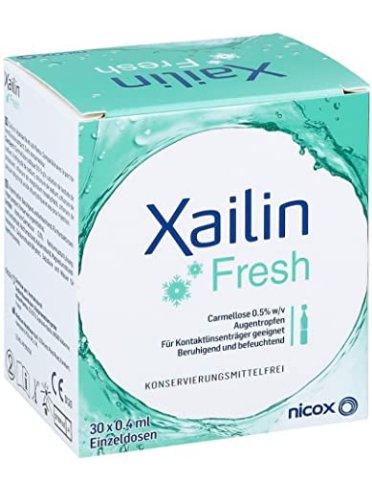 Xailin fresh - collirio con carbossimetilcellulosa 0.5% per occhi rossi e dolenti - 30 flaconcini