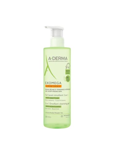 A-derma exomega control - gel 2 in 1 detergente emolliente per pelle secca - 500 ml
