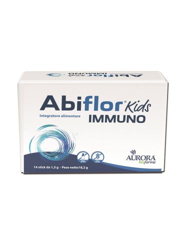 Abiflor immuno kids - integratore di fermenti lattici e vitamina b6 - 14 stick orosolubili