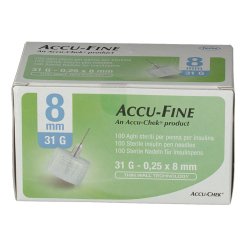 Accu-Fine Ago per Penna da Insulina G31 8mm 100 Pezzi