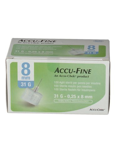 Accu-fine ago per penna da insulina g31 8mm 100 pezzi