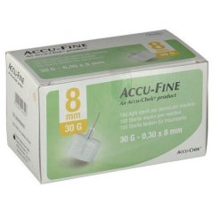 Accu-Fine Ago per Penna da Insulina G30 8mm 100 Pezzi