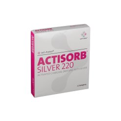 Actisorb Silver 220 Medicazione in Carbone Attivo con Argento 10,5x10,5 cm 10 Pezzi