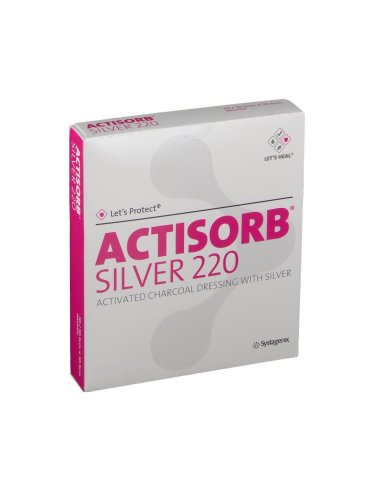 Actisorb silver 220 medicazione in carbone attivo con argento 10,5x10,5 cm 10 pezzi