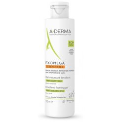 A-Derma Exomega Control - Gel 2 in 1 Detergente Emolliente per Pelle Secca - 200 ml