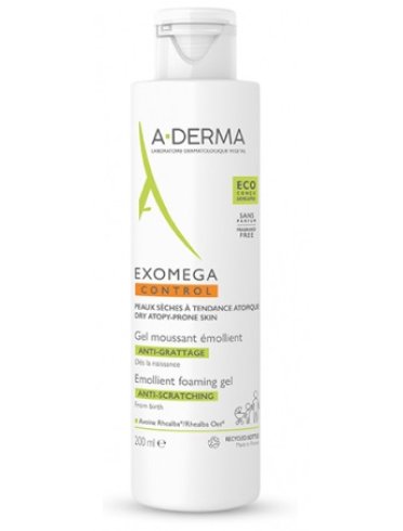 A-derma exomega control - gel 2 in 1 detergente emolliente per pelle secca - 200 ml