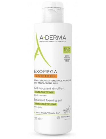 A-derma exomega control - gel 2 in 1 detergente corpo emolliente per pelle secca - 500 ml