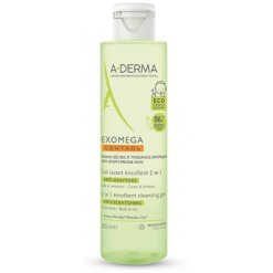 A-Derma Exomega Control - Gel 2 in 1 Detergente Corpo Emolliente per Pelle Secca - 200 ml