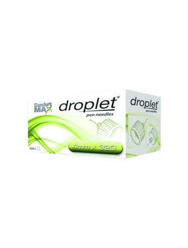 Droplet comfort max - ago per penna da insulina 32 gauge 4 mm - 100 pezzi Droplet comfort max - ago per penna da insulina 32 gauge 4 mm - 100 pezzi