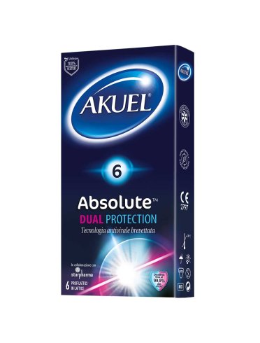 Akuel absolue dual protection - preservativi lubrificati in lattice - 6 pezzi