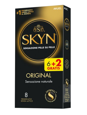 Akuel skyn original - preservatici senza lattice sensazione naturale - 6 + 2 pezzi