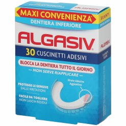 Algasiv - Cuscinetti Adesivi per Protesi Dentaria Inferiore - 30 Pezzi