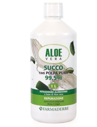 Aloe vera succo con polpa pura integratore depurativo 1000 ml