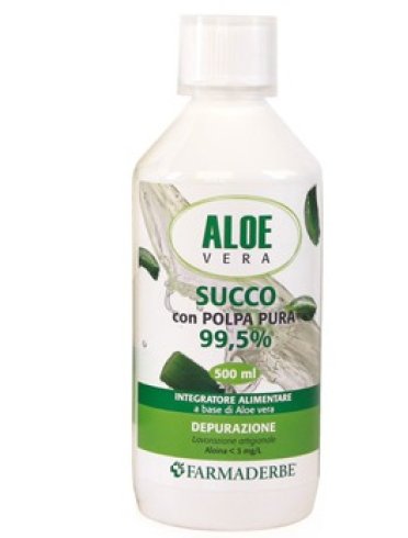 Aloe vera succo con polpa pura integratore depurativo 500 ml