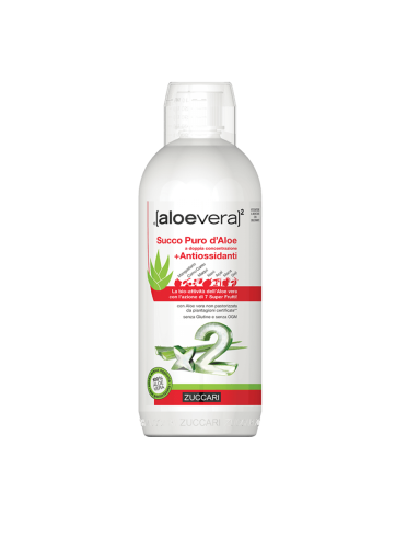 Zuccari aloevera2 - succo puro d'aloe a doppia concentrazione con antiossidanti - 1000 ml