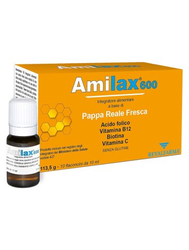 Amilax 600 - integratore di pappa reale - 10 flaconcini x 10 ml