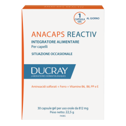 Ducray Anacaps Reactiv - Integratore Anticaduta Capelli - 3 x 30 Capsule