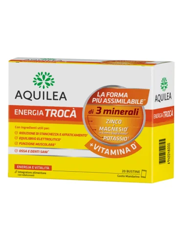 Aquilea energia troca+ vitamina d - integratore di magnesio e zinco con vitamina d3 - 20 bustine Aquilea energia troca+ vitamina d - integratore di magnesio e zinco con vitamina d3 - 20 bustine
