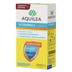 Aquilea Vitamina C + Zinco - Integratore per Difese Immunitarie - Confezione Bipack 2 x 14 Compresse Effervescenti