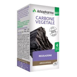 Arkocapsule Carbone Vegetale Bio - Integratore per Ridurre il Gonfiore Addominale - 40 Capsule