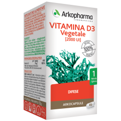 Arkocapsule Vitamina D3 Vegetale - Integratore per Ossa e Sistema Immunitario - 45 Capsule