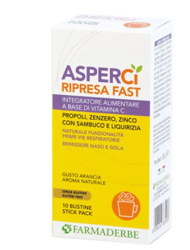 Asperci ripresa fast integratore vie respiratorie 10 bustine Asperci ripresa fast integratore vie respiratorie 10 bustine
