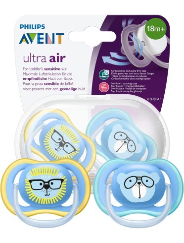 Avent ultra air succhietto occhiali bambino 18m+ 2 pezzi