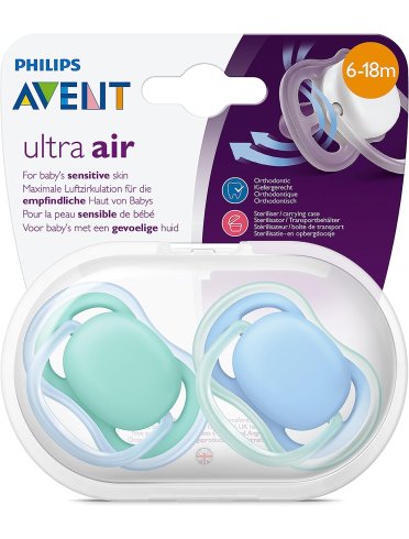 Avent ultra air succhietto multicolor 6-18m 2 pezzi