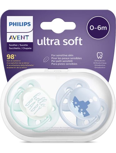 Avent ultra soft succhietto bambino 0-6m 2 pezzi