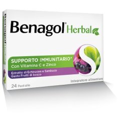 Benagol Herbal Frutti di Bosco Integratore Sistema Immunitario 24 Pastiglie