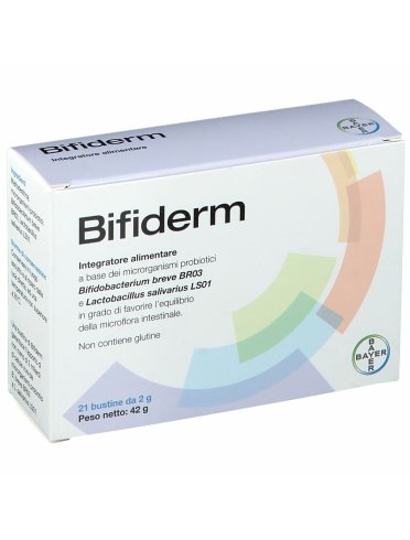 Bifiderm - integratore di fermenti lattici per l'equilibrio della flora intestinale - 21 bustine