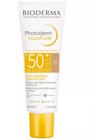 Bioderma photoderm aquafluide - crema solare viso colorata dorè con protezione molto alta spf 50+ - 40 ml
