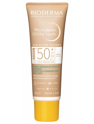 Bioderma photoderm cover touch - crema solare viso colorazione dorè con protezione molto alta spf 50+ - 40 ml