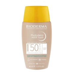 Bioderma Photoderm Nude Touch - Crema Viso Solare Colorata Chiara con Protezione Molto Alta SPF 50+ - 40 ml