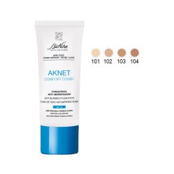 BioNike Aknet Comfort Cover - Fondotinta Anti-Imperfezioni - Colore N. 101 Ivoire - 30 ml