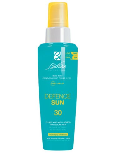 Bionike defence sun - fluido viso solare anti-lucidità con protezione alta spf 30 - 50 ml