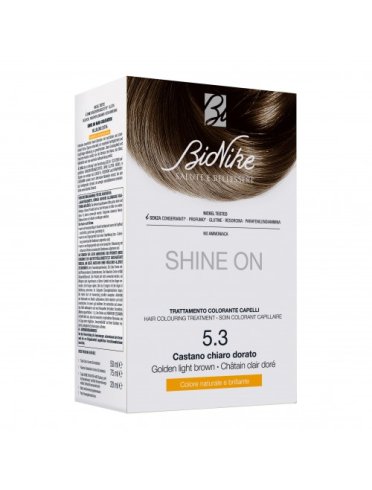 Bionike shine on - tintura permanente capelli - colore 5.3 castano chiaro dorato