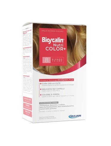 Bioscalin nutri color plus - tintura capelli colore biondo chiaro n. 8