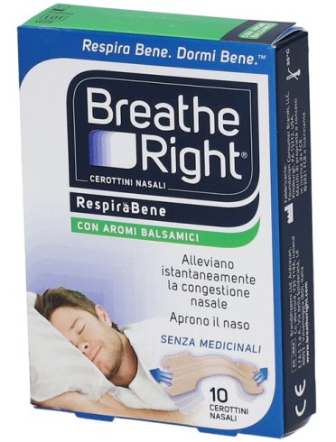 Breathe right cerotti nasali balsamici decongestionanti 10 pezzi