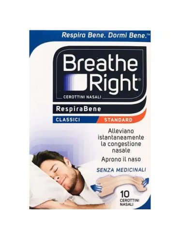 Breathe right cerotti nasali classici decongestionanti 30 pezzi