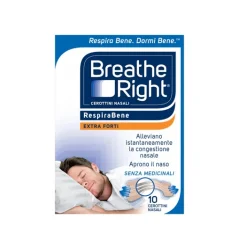 Breathe Right Cerotti Nasali Extra Forte per Respirare Meglio 10 Pezzi